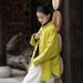 girl Quilted Thickened Jacket For Women, Ramie New Chinese National Cotton Coat, Mid-Length Zen Style Warm Outerwear_ecoleips.com