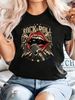Women'S Vintage Rock Roll Microphone Mouth Graphic Tee - Casual Crew Neck Short Sleeve T-Shirt Summer Fashion Allseason Top_ecoleips.com