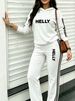 Elegant Long Sleeve Long Legged Suit for Women with Letter Print European And American Style Cross Border Best Selling Perfect for Autumn And Winter_ecoleips.com