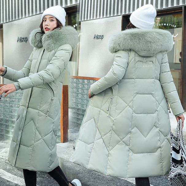 Women's Clothing Long Cotton Coat Women's Winter New Slim Fit Cotton Coat Thick Warm Trend_ecoleips.com
