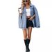 Women’s Clothing fashion irregular loose versatile denim jacket_ecoleips.com