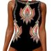 Women's Clothing abstract pattern printed swimsuit female INS style backless sexy _ecoleips.com