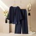 plus Size 2 Piece Women's Clothing Set Comfortable Fabrics Stylish Matching Shirt Elegant Simple Generous_ecoleips.com