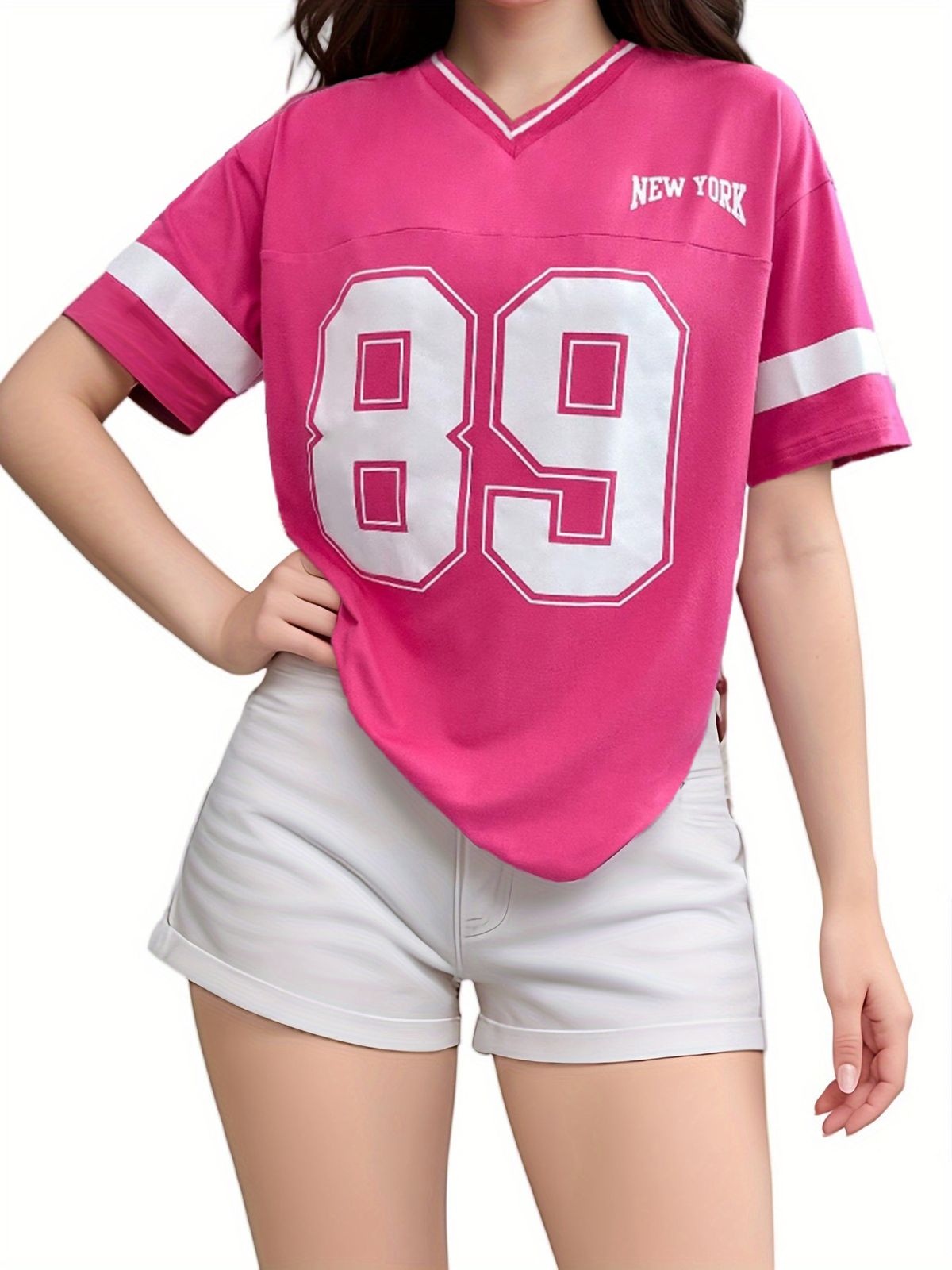Summer New INS Simple Street Versatile Casual Loose Letter Printed Short Sleeved T-shirt For Women_ecoleips.com