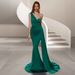 Elegant One-Shoulder Long Train Backless Women's Dress For Banquet Party Bridesmaid Cross-Border Style Evening Prom Gown_ecoleips.com