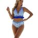 Women's Sexy Bikini Swimsuit Blue And White Porcelain Two Piece Swimwear_ecoleips.com