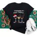 Merry Christmas Tree Santa Claus Plus Size Women's Short Sleeve Printed Vintage White T-Shirt_ecoleips.com