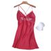 Aria Basics Aria Basics Women's Silk Sexy Strap Nightdress With Chest Pads, Hollow Lace European And American Home Wear, Manufacturer's Direct_ecoleips.com