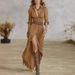 Women's Fall 2026 Solid Color Irregular Pleats With Belt Dress_ecoleips.com