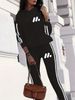 Trendy Printed Hoodie & Pants Set - Long Sleeve Loungewear For Men, Casual Two-Piece Outfit With Side Stripe Design, Comfortable Streetwear_ecoleips.com