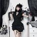 Women's Retro Open Collar Shirt CF25194 Summer New Ruffled Edge Pinch Waist Design Versatile Subculture Top_ecoleips.com