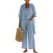 Women's Clothing Straight Leg Three Piece Set Solid Color Summer Travel Vacation Comfortable Casual Style_ecoleips.com