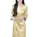 Fleece-lined Thickened New Chinese-style Satin Improved Cheongsam For Women, Winter Jacquard Embroidered Exquisite_ecoleips.com