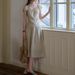 Cool Tencel Retro V-neck Plant Embroidery Suit Skirt/shirt Skirt_ecoleips.com