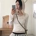 Women's Summer Slim Fit T-Shirt Solid Color Button Collar Faux Two Piece Hooded Top Street Fashion European American Style_ecoleips.com