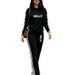 Elegant Long Sleeve Long Legged Suit for Women with Letter Print European And American Style Cross Border Best Selling Perfect for Autumn And Winter_ecoleips.com
