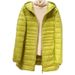 Women's Lightweight Down Jacket With Hood, Slim Fit Long Coat, Ultra-Thin Warm Winter Outerwear For Plus Size (M-7XL, Multiple Colors)_ecoleips.com
