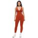 2026 Elastic Fitness Sleeveless V-Neck Belly Slim-fit Sports Yoga Onesie Beauty Back Jumpsuit Pants Women_ecoleips.com