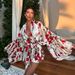 Summer Women's Large Size Shirt Dress Fresh Sweet Print Lantern Sleeves Loose Short Skirt Clothing_ecoleips.com