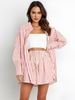 K Temperament Commuting Leisure Set Fashion Women's Shirt Striped Long Sleeve Two Piece Set_ecoleips.com