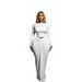Women's Clothing Spring Fashion Sexy Hollow Out High Waist Long Skirt Two Piece Set Solid Color Casual Grubbing_ecoleips.com