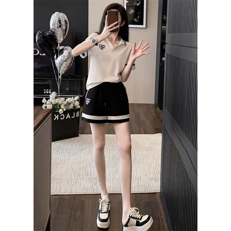 European Style Slimming Two Piece Set for Women Summer 2024 Fashionable Casual Sportswear Chic Youthful New Arrival_ecoleips.com