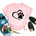 Women's Fashionable White Top With Animal Paw Print Short Sleeve T-Shirt For Women_ecoleips.com
