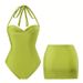 Women's Clothing Sexy Bikini Swimsuit With Alloy 3D Flower Shaped Jewelry Buckle Heart Gardenia Decoration Regular Fit For All Seasons_ecoleips.com