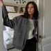 Women's Herringbone Stand Collar Jacket European American Style Zip Up Top With Pockets Loose Wool Coat Autumn Winter_ecoleips.com