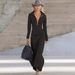 Women's Clothing Zip Neck Long Sleeve Dress - Slim Fit Autumn Winter Dress Elegant Midi Dress For Office & Casual Wear (Black, Sky Blue, Beige, Pink)_ecoleips.com