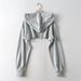 Cropped Hooded Sweatshirt – Women's Oversized Streetwear Top, Asymmetrical Hem & Long Sleeve (M-XL)_ecoleips.com