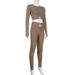 Women's Clothing Basic Solid Color Patchwork Sports Yoga Comfortable Fitness Clothing Suit_ecoleips.com