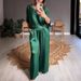 Women's Silky V-Neck Lounge Set Two Piece Outfit for Work Travel Black Burgundy Silver Lavender Blush Khaki_ecoleips.com
