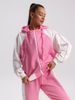 Women's Casual Colour Block Set: Stylish Zippered Contrast Hoodie Sports Lace-up Pants Two-piece Set_ecoleips.com