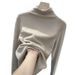 Double-Layer Velvet & Sequin Semi-Turtleneck Top – Slim Fit Long Sleeve Base Layer (Women’s, Stretch Comfort, M-2XL, Casual & Party Wear)_ecoleips.com