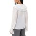 Commuting White Chiffon Shirt For Women, 2026 Spring New Design, Loose Fit Pullover With Ruffled V-Neck_ecoleips.com