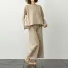 100% Cotton Women's Pajamas Two-Piece Sets Spring New Korean Casual Homewear Ladies Long-Sleeved Top + Elastic Waist Pants Suit_ecoleips.com