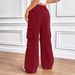 2026 Spring/Summer European And American Trade Elastic Waist Drawstring High-Waisted Pocket Design Loose_ecoleips.com