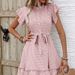 Cross-border Resort Polka Dot 2025 Summer European And American Style Ruffled Short-sleeve Tie-waist A-line Dress For_ecoleips.com
