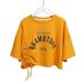 Summer Chic Short-Sleeved Top With Drawstring, Feminine Design And Stylish Short-Sleeve T-Shirt For Women_ecoleips.com
