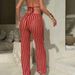 Women's Clothing Sexy One Piece Swimsuit American Style Printed Halter Neck Tie Swimwear_ecoleips.com