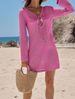 Sexy Crochet Beach Cover Up – Sheer Knit Bikini Cover Up, Sun Protection Swimwear Shawl, Sleeveless Lace-Up Boho Chic For Women_ecoleips.com