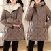 Women's Clothing Mid Length Diamond Patterned Collarless Lightweight Down Jacket For Women, Niche, Small Fragrance Style, Short Cotton Jacket_ecoleips.com
