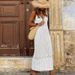 Women's Clothing Sleeveless Knitted Beach Dress Hollow Bikini Cover Up Long Vest Dress_ecoleips.com