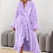 Aria Basics European American Cross-border Women's Long Warm Home Wear Autumn And Winter Coral Fleece Thickened Bathrobe_ecoleips.com