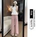 Aria Basics Nai Fu Yamamoto Women's Summer Thin Loose-fitting Casual Pants For Petite Women, With Elastic Waist And Ice Silk Wide_ecoleips.com