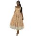 In-stock European American Cro-border Women's Clothing 2024 Autumn New Fresh And Sweet Printed Waist-cinching Long_ecoleips.com