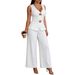 Women's Fashion Button Vest And Trousers Set European American Style Casual Two-Piece Suit for Spring Summer_ecoleips.com