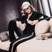 Gold Velvet Two Piece Suit For Women Thin Hooded Sweatshirt And Fashionable Bell Bottom Pants Sportswear For Autumn Winter European American Style_ecoleips.com