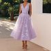 Women's Clothing Dress Elegant Floral Print V-Neck Sleeveless Dress – Women’s A-Line Cocktail Dress For Parties & Events (S-XXL, 6 Colors)_ecoleips.com